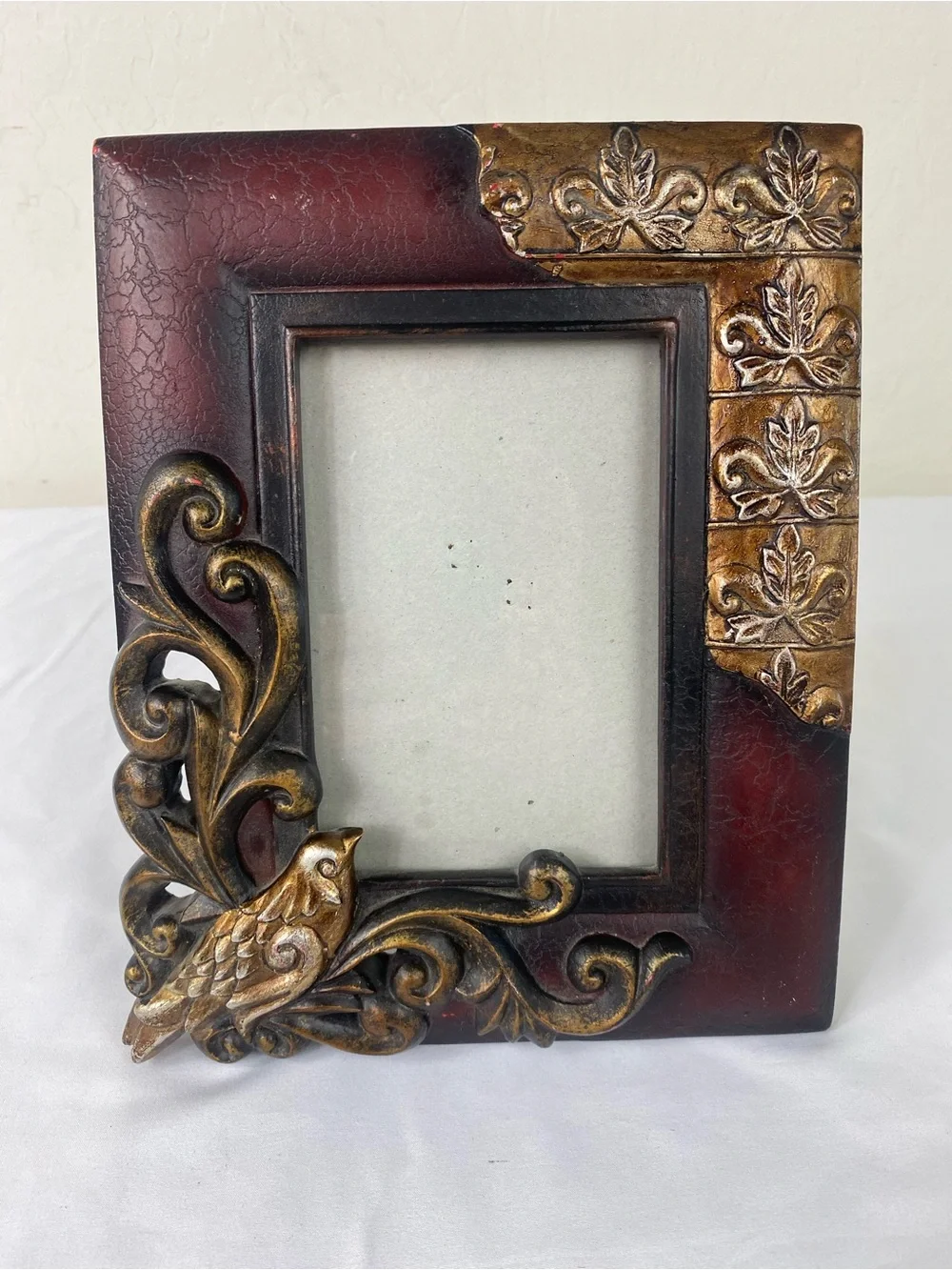 Ornate Red and Gold Decorative Photo Frame - Home Accents 4x6